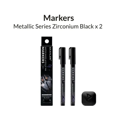 Dva metalické markery Gaahleri Metallic Series 45053 GM-MS06 zirkoniová černá