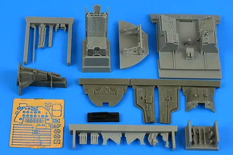 Resinový kokpit Aires 2299 A-1H Skyraider 1/32 — vana, sedačka Yankee, panely a fotolepty