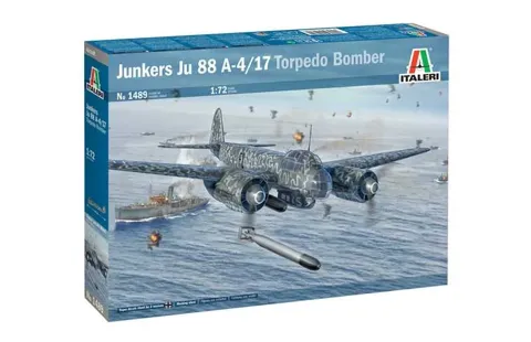 Krabice stavebnice Italeri 1489 Junkers Ju 88 A-17 torpédový bombardér v měřítku 1:72
