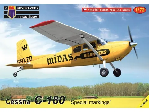 Krabice stavebnice Kovozávody Prostějov 1/72 Cessna C-180 Special markings