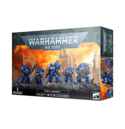 Stavebnice Games Workshop Warhammer 40,000 Space Marines: Heavy Intercessors, 5 figurek