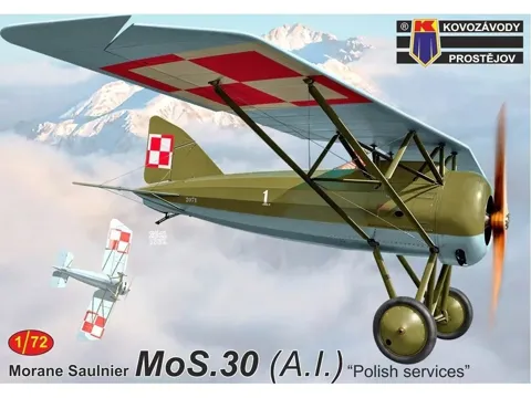 Krabice stavebnice Kovozávody Prostějov 1/72 Morane-Saulnier MoS.30 (A.I.) polské služby