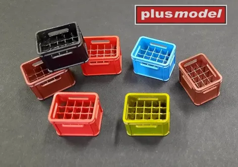 Sada 3D tištěných pivních přepravek Plus Model DP3021 v měřítku 1/35, 8 kusů