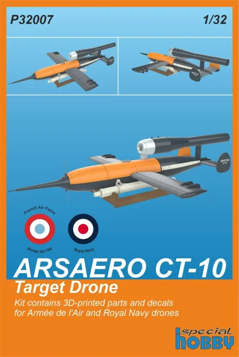 3D tištěná stavebnice CMK P32007 ARSAERO CT-10 Target Drone v měřítku 1/32