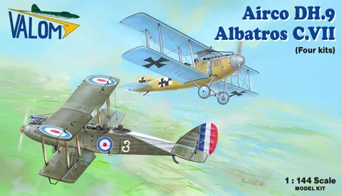 Krabice stavebnice Valom 1/144 Airco DH.9 vs Albatros C.VII se čtyřmi modely