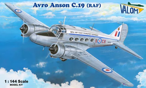 Krabice plastikové stavebnice Valom 1/144 Avro Anson C.19 RAF