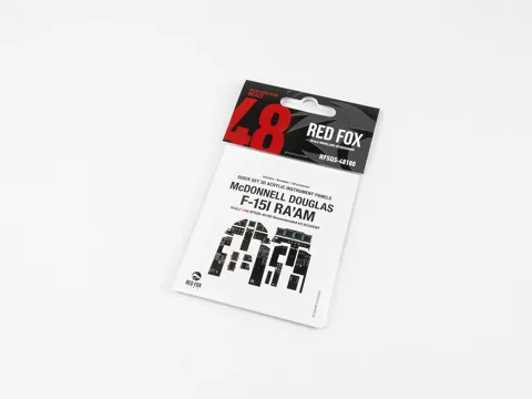 Barevné 3D díly kokpitu Red Fox Studio Quick Set RFSQS-48180 pro 1/48 F-15I Ra'am (Academy)