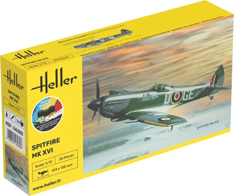 Krabice stavebnice Heller 56282 Spitfire Mk XVI Starter Kit v měřítku 1/72