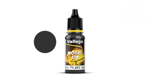 Lahvička akrylové barvy Vallejo Model Air 71251 černá NATO 18 ml