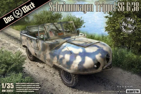 Krabice plastikové stavebnice Das Werk DW35012 Trippel SG 6/38 v měřítku 1/35