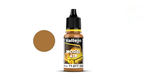 Lahvička akrylové barvy Vallejo Model Air 71077 dřevo (Wood) 18 ml s kapátkem