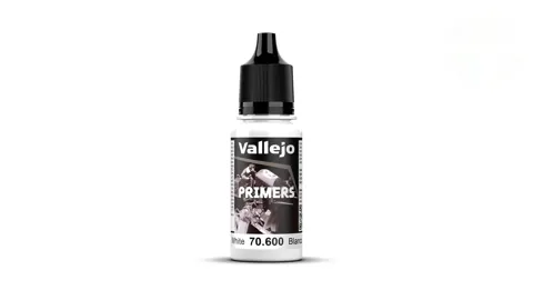 Lahvička základové barvy Vallejo Surface Primer 70600 bílá 18 ml