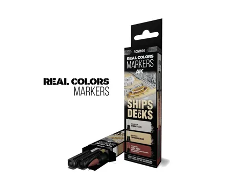 Sada tří popisovačů AK Interactive RC Markers RCM104 pro lodní modely a paluby