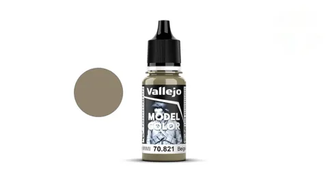 Lahvička akrylové barvy Vallejo Model Color 70821 německá béžová WWII matná, 18 ml