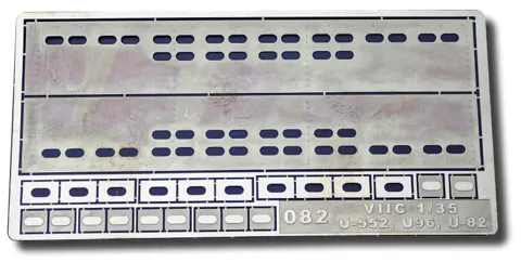 Fotoleptané díly RCSUBS 1/35 DKM Type VII-C – set centrálních otvorů pro Border Model