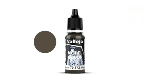 Lahvička akrylové barvy Vallejo Model Color 70872 čokoládově hnědá matná 18 ml