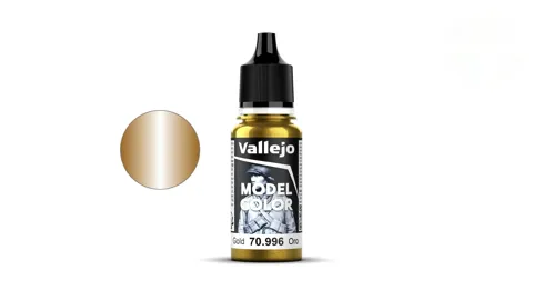 Lahvička akrylové barvy Vallejo Model Color 70996 zlatá metalická 18 ml