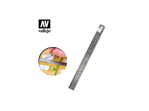 Ocelové pravítko Vallejo Tools T15003 o délce 150 mm pro modeláře