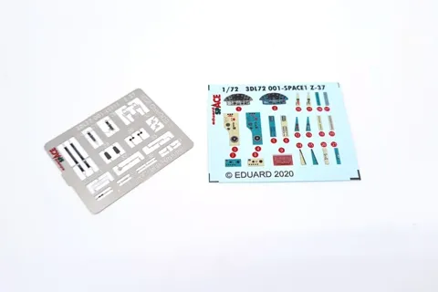 Set Eduard SPACE 3DL72001 Z-37 1/72 – aršík 3D obtisků a ocelových leptaných dílů