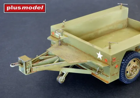 Resinová stavebnice Plus Model 1/35 US přívěs M7 tandem axle, díly z resinu a 3D tisku