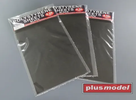 Plus Model 575 plastikové destičky černé 0,3 mm o rozměru 110x190 mm, balení 2 ks