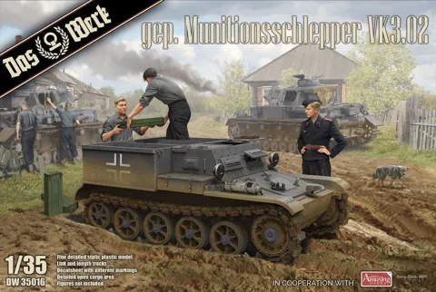 Krabice stavebnice Das Werk DW35016 1/35 Gepanzerter Munitionsschlepper VK3.02