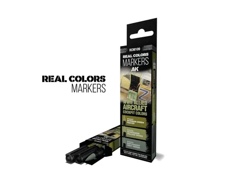 Sada tří popisovačů AK Interactive Real Colors Markers RCM109 pro kokpity spojeneckých letadel