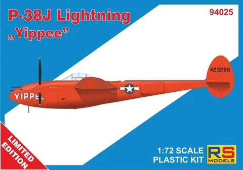 Krabice plastikové stavebnice RS Models 94025 P-38J-20 Yippee v měřítku 1/72