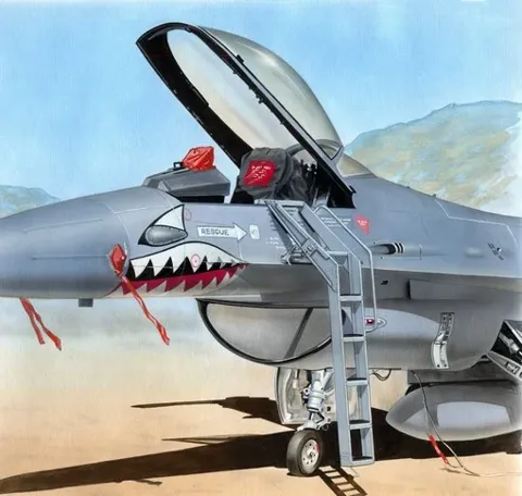 Plus Model AL4041 žebřík pro F-16A/C v měřítku 1/48, doplněk k modelu letadla