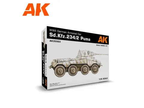 Krabice plastikové stavebnice AK Interactive AK Kits AK35503 Sd.Kfz.234/2 Puma v měřítku 1/35