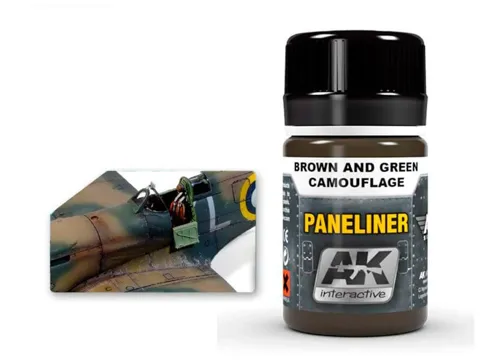Lahvička AK Interactive AK2071 Enamel Air Paneliner pro hnědé a zelené kamufláže, 35 ml