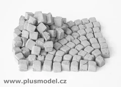 Dlažební kostky Plus Model 136 malé – žula 1/35 z pálené hlíny pro diorámata