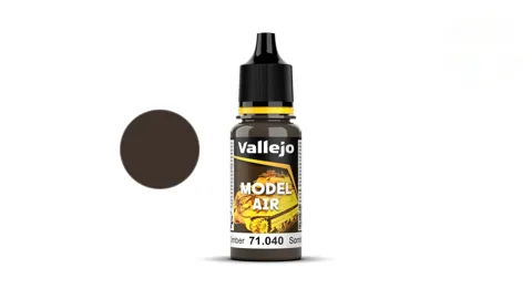 Lahvička akrylové barvy Vallejo Model Air 71040 pálená umbra Burnt Umber 18 ml