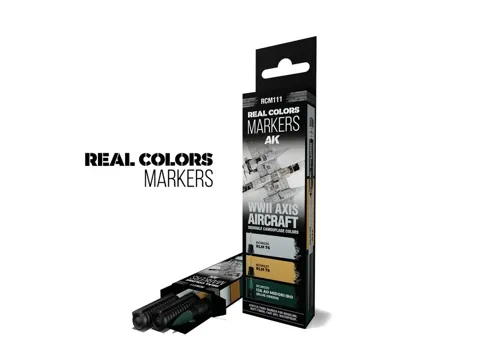 Sada tří popisovačů AK Interactive Real Colors Markers RCM111 pro kamufláž letadel Osy