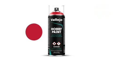 Sprej akrylového primeru Vallejo Aerosol 28023 Bloody Red Fantasy Color Primer 400 ml