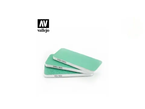 Sada tří brusných houbiček Vallejo Tools T04003 FlexiSander Dual Grit 80×30×6 mm