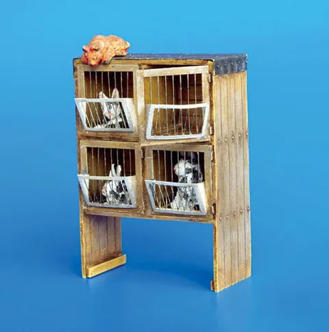 Resinový set Plus Model 218 Králíkárna 1/35 s díly a aršíkem fotoleptů