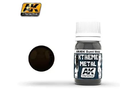 Lahvička metalické barvy AK Interactive Xtreme Metal AK484 opálený kov 35 ml