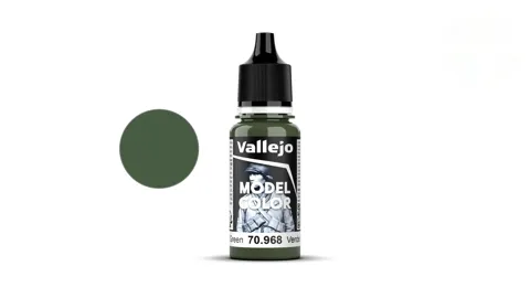 Lahvička akrylové barvy Vallejo Model Color 70968 zelená matná (Flat Green) 18 ml