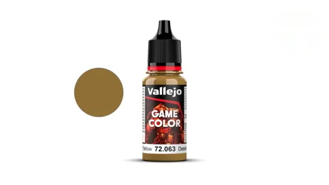 Lahvička akrylové barvy Vallejo Game Color 72063 pouštní žlutá Desert Yellow 18 ml