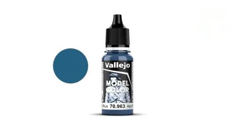 Lahvička akrylové barvy Vallejo Model Color 70963 středně modrá matná, 18 ml