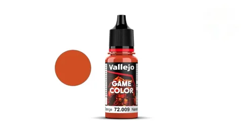 Lahvička akrylové barvy Vallejo Game Color 72009 žhavá oranžová (Hot Orange) 18 ml