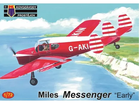 Krabice plastikové stavebnice Kovozávody Prostějov KPM0426 Miles Messenger „Early" v měřítku 1/72