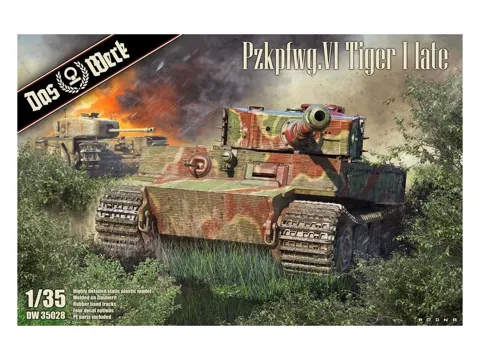 Krabice plastikové stavebnice Das Werk DW35028 PzKpfw. VI Tiger I pozdní verze v měřítku 1/35