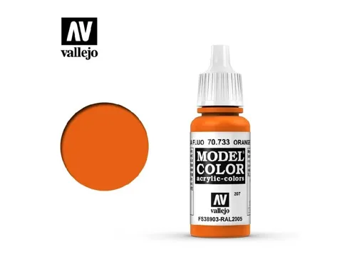 Lahvička akrylové barvy Vallejo Model Color 70733 oranžová fluorescenční 17 ml