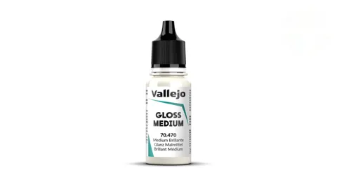 Lahvička Vallejo Model Color 70470 Gloss Medium, pomocné lesklé médium 18 ml
