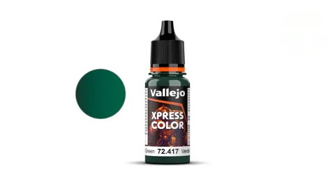 Kapací lahvička akrylové barvy Vallejo Xpress Color 72417 hadí zelená Snake Green 18 ml