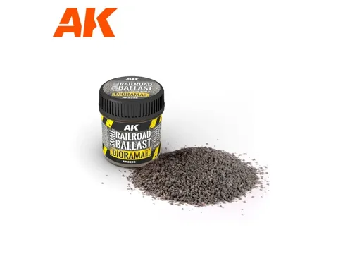 Balení AK Interactive AK8256 Small Railroad Ballast – jemný železniční štěrk 1/72