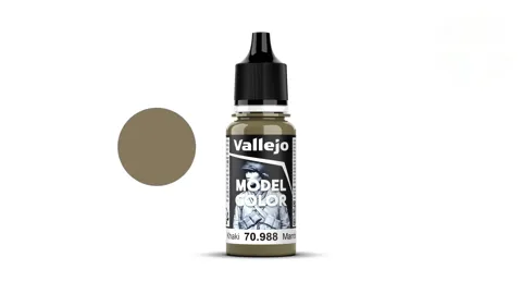 Lahvička akrylové barvy Vallejo Model Color 70988 khaki matná 18 ml