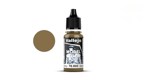 Lahvička akrylové barvy Vallejo Model Color 70880 khaki šedá matná, 18 ml s kapátkem